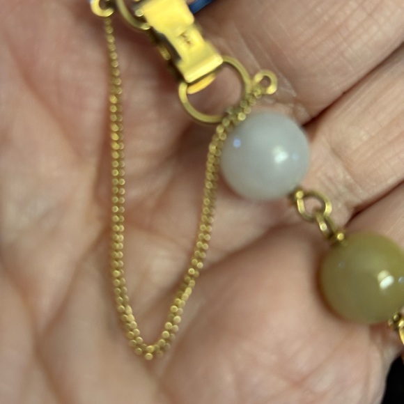 Beautiful 14k bracelet with multi colored semi precious stones - Picture 2 of 4